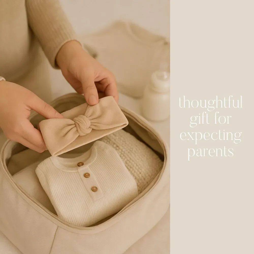 Organic Cotton Natural Baby Girl Bow | Sustainably Made Newborn Headband